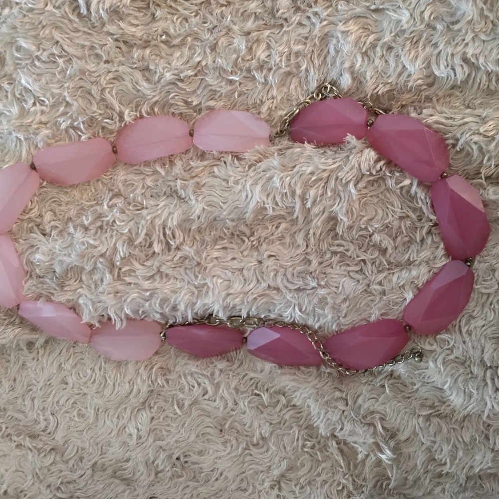 Double Pink Acrylic Fashion Necklace